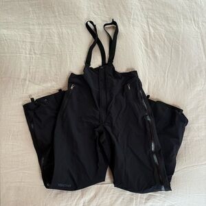 Marmot Black Ski Bib Pants with Adjustable Suspenders